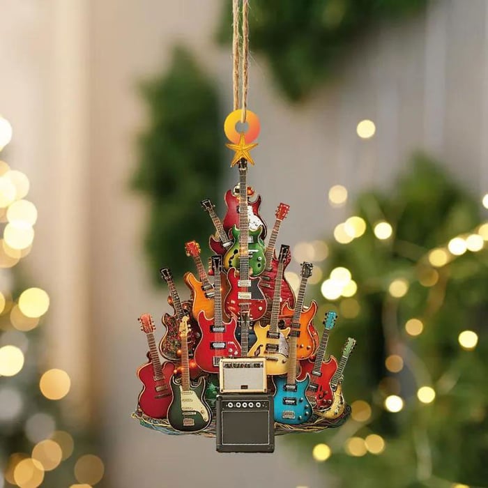 🎄🎄ODALIT™Rockin' Around The Guitar Christmas Tree Ornament-ac🎸