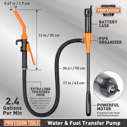 🔥🔥Last Day 49% OFF - Battery Powered Fuel Inlet Pump with 4ft Oil Outlet Pipe (Battery Not Included)