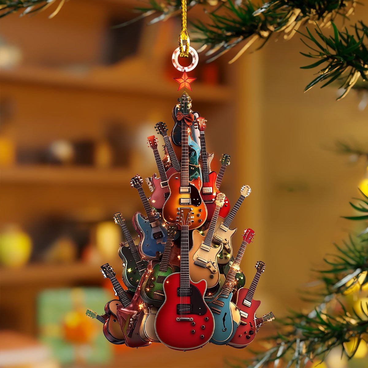 🎄🎄ODALIT™Rockin' Around The Guitar Christmas Tree Ornament-ac🎸