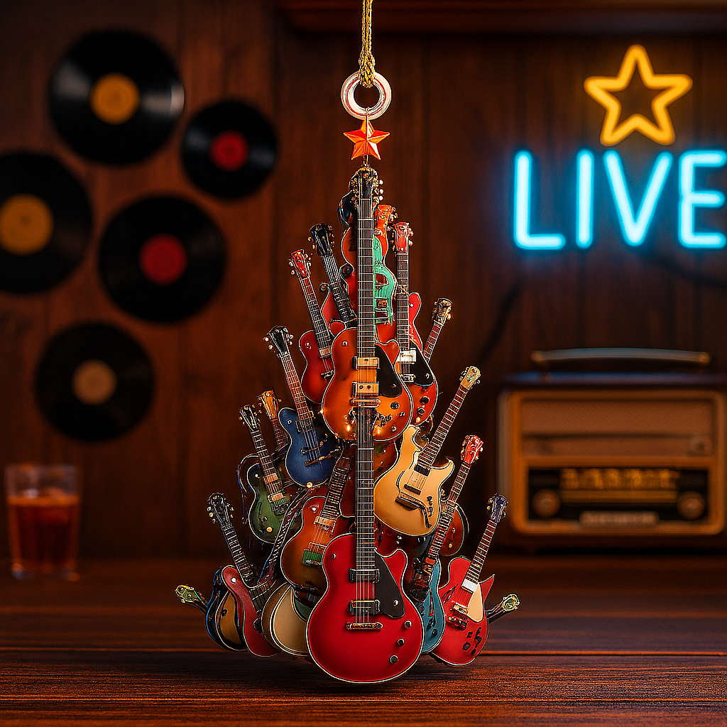 🎄🎄ODALIT™Rockin' Around The Guitar Christmas Tree Ornament-ac🎸