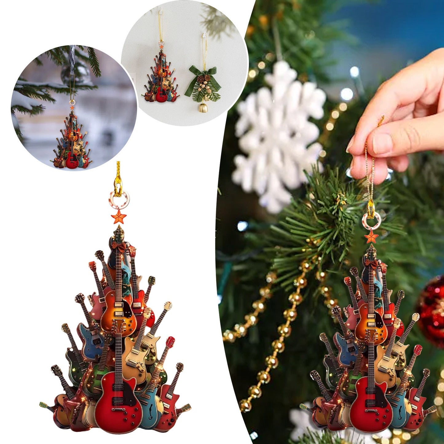 🎄🎄ODALIT™Rockin' Around The Guitar Christmas Tree Ornament-ac🎸