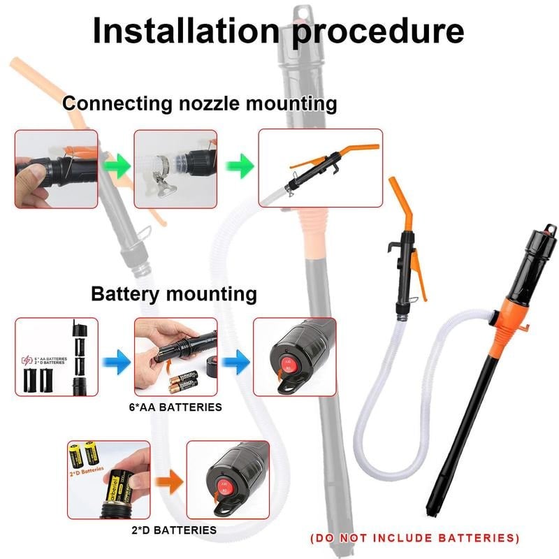 🔥🔥Last Day 49% OFF - Battery Powered Fuel Inlet Pump with 4ft Oil Outlet Pipe (Battery Not Included)