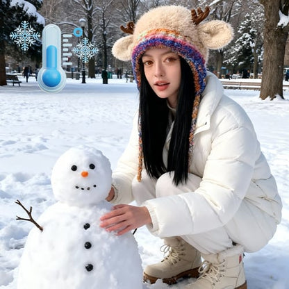 🎁🦌Cute Antler Plush Beanie