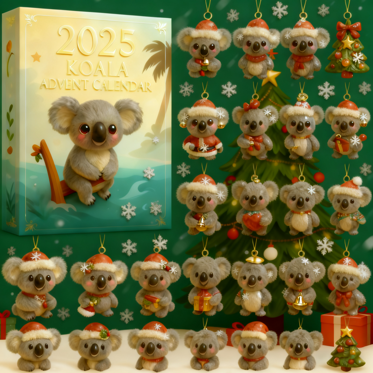 🐨🎁2025 Koala Christmas Advent Calendar – Your Adorable Countdown to a Festive Season!