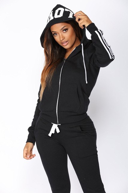 Pant Tops 2Pcs Set Women Ladies Tracksuit Crop Hoodies Sweatshirt Pants Sets Leisure Wear Casual Suit