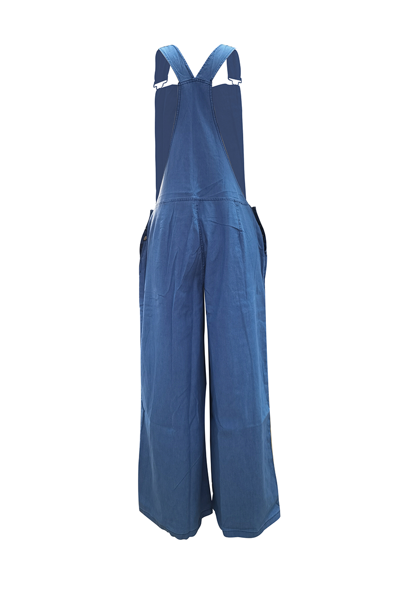 Casual Solid Pocket Fold Strapless Jumpsuits